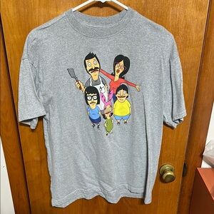 Gray Cartoon Graphic Short Sleeve Tee